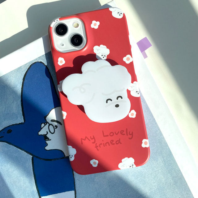poodle smart tok スマホ グリップ グリップトック リング 落下防止 かわいい インスタ 犬 いぬ プードル トイプー グッズ iphone 韓国 携帯