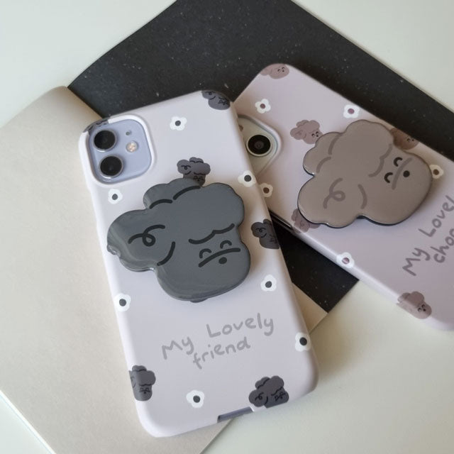 poodle smart tok スマホ グリップ グリップトック リング 落下防止 かわいい インスタ 犬 いぬ プードル トイプー グッズ iphone 韓国 携帯
