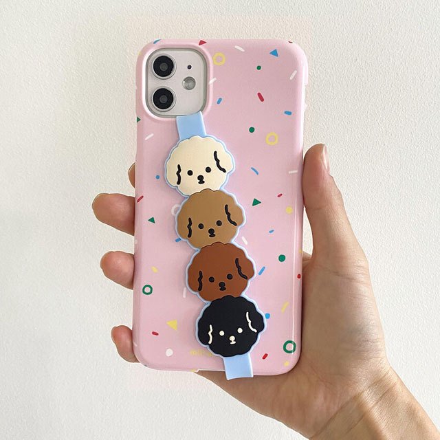 cookie poodle シリコンストラップ スマホ グリップ シリコン リング 落下防止 おしゃれ かわいい インスタ 犬 プードル 韓国 グッズ