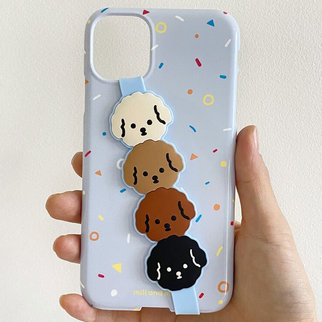 cookie poodle シリコンストラップ スマホ グリップ シリコン リング 落下防止 おしゃれ かわいい インスタ 犬 プードル 韓国 グッズ
