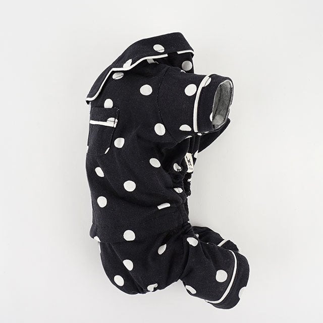 caniche ドット水玉パジャマ 犬 用 服 洋服 犬の服 パジャマ つなぎ ロンパース かわいい おしゃれ オシャレ オールインワン 小型犬 韓国