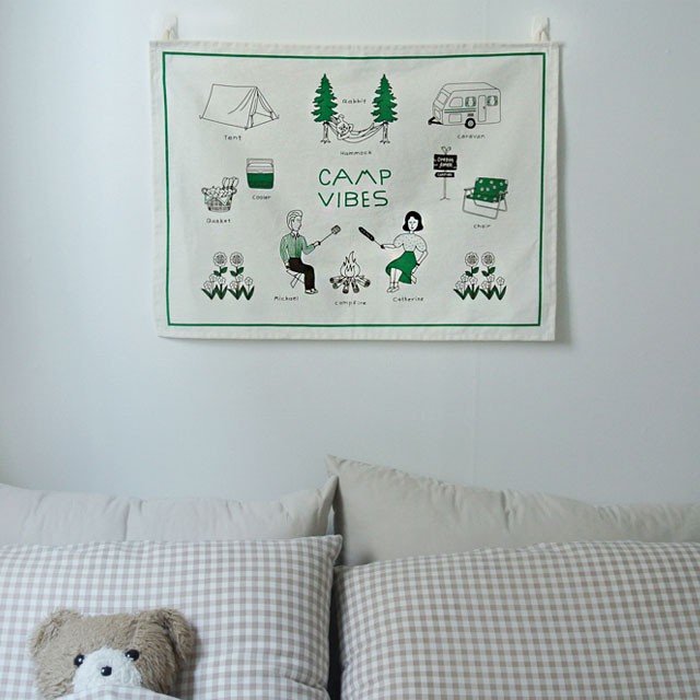 fabric poster ポスター 布 おしゃれ イラスト 北欧 かわいい インテリア デザイン 韓国 ファブリック ファブリックポスター アート 植物 自然 花 レトロ