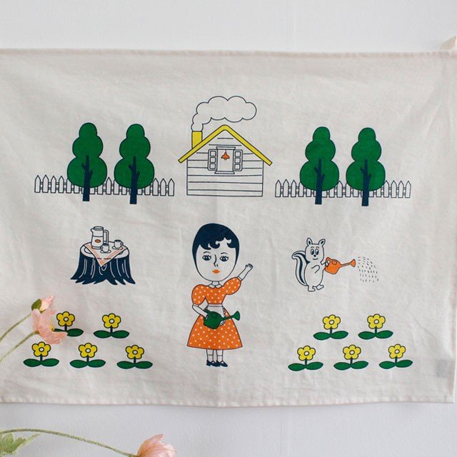 fabric poster ポスター 布 おしゃれ イラスト 北欧 かわいい インテリア デザイン 韓国 ファブリック ファブリックポスター アート 植物 自然 花 レトロ