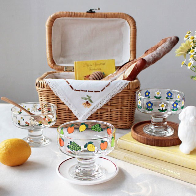 glass bowl ガラス 器 皿 デザート アイス アイスクリーム プリン ボウル ガラスボウル おしゃれ 北欧 レトロ 韓国 かわいい