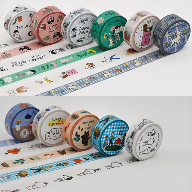 masking tape マスキングテープ マスキングシール 海外 おしゃれ 手帳 北欧 花 15mm 幅 1.5cm 白 収納 壁 シール ステッカー デザイン クリスマス