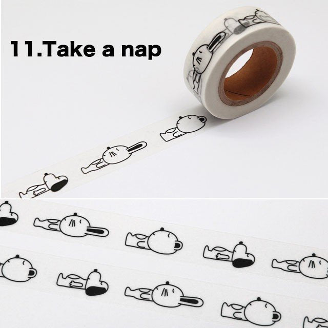 masking tape マスキングテープ マスキングシール 海外 おしゃれ 手帳 北欧 花 15mm 幅 1.5cm 白 収納 壁 シール ステッカー デザイン クリスマス