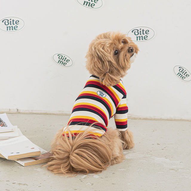 nerd stripe tシャツ 犬 用 服 洋服 犬の服 ボーダー ストライプ かわいい 可愛い おしゃれ オシャレ トップス tシャツ ティーシャツ ティシャツ 小型犬 パピー