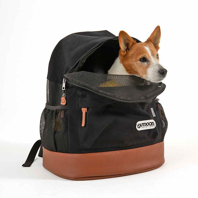 OUTDOOR ペット リュック アウトドアリュック ブラック 黒 M L キャリーバッグ 犬 猫 キャリーバック リュックサック 小型犬 おしゃれ
