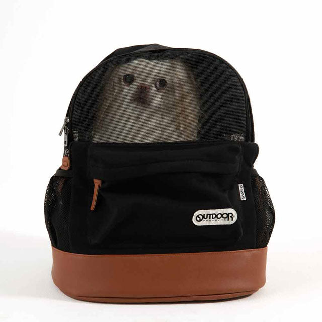 OUTDOOR ペット リュック アウトドアリュック ブラック 黒 M L キャリーバッグ 犬 猫 キャリーバック リュックサック 小型犬 おしゃれ