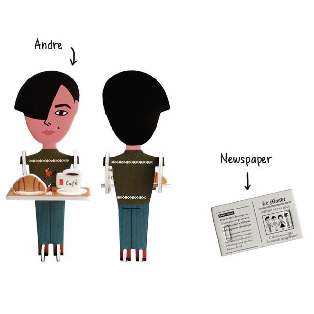 aurore & friends paper toy ペーパートイ ペーパークラフト 工作 組立 かわいい グラフィグ 立体 折り紙 飾り キャラクター 玩具 人形