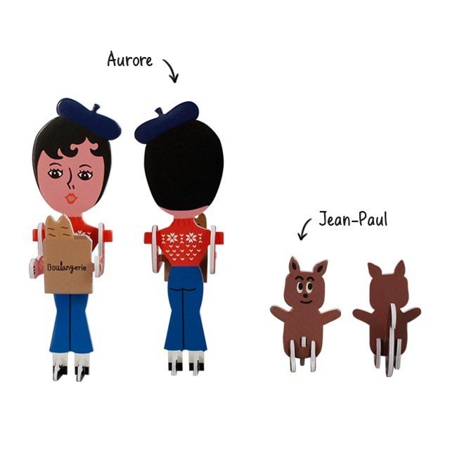 aurore & friends paper toy ペーパートイ ペーパークラフト 工作 組立 かわいい グラフィグ 立体 折り紙 飾り キャラクター 玩具 人形