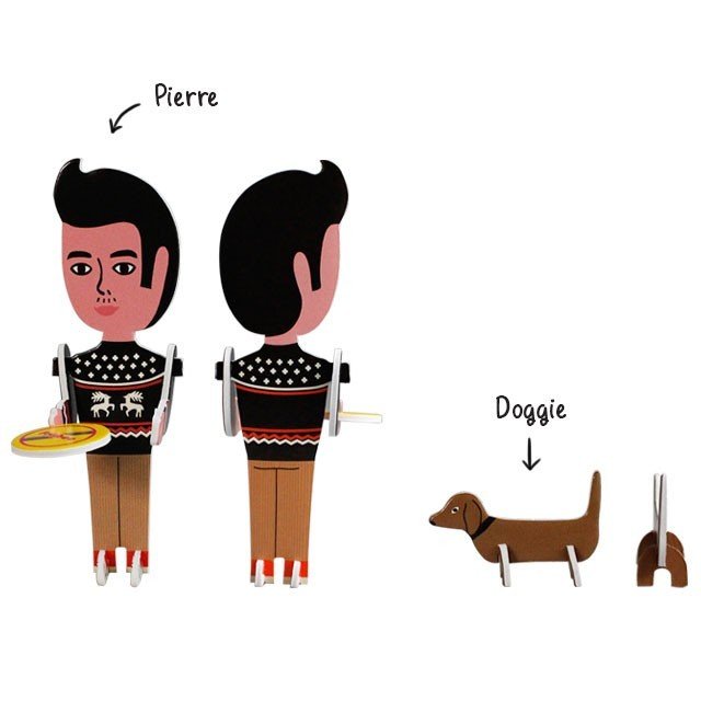 aurore & friends paper toy ペーパートイ ペーパークラフト 工作 組立 かわいい グラフィグ 立体 折り紙 飾り キャラクター 玩具 人形