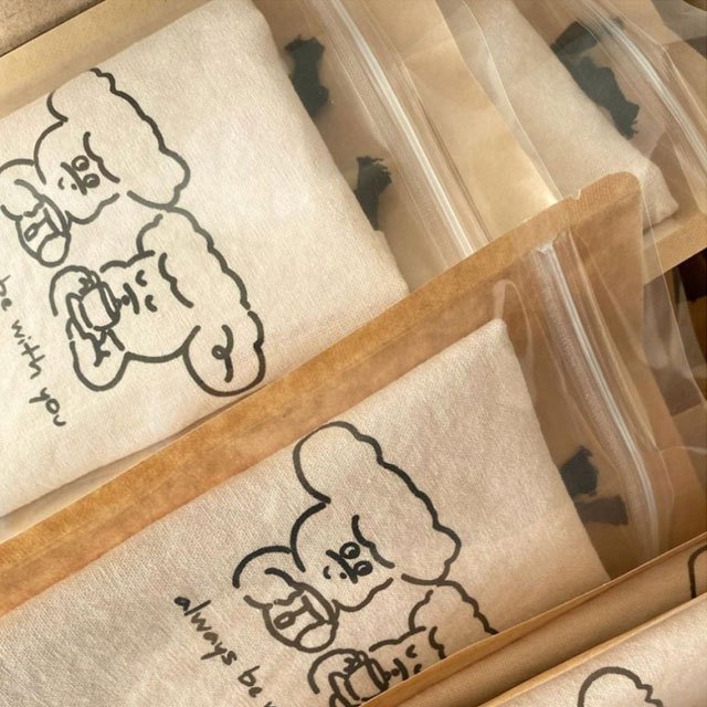 poodle pouch 巾着 巾着袋 バッグ ポーチ かわいい おしゃれ 化粧ポーチ 小物入れ サニタリー 犬 プードル 韓国 コットン リネン 旅行