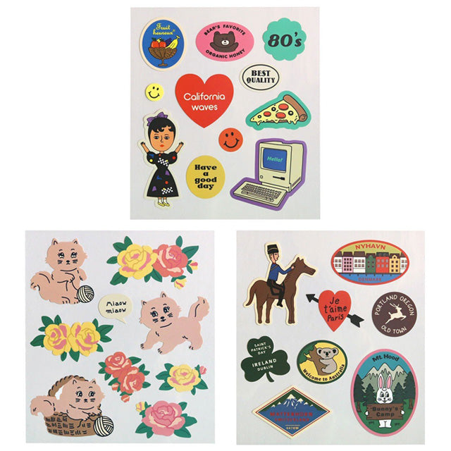 removable sticker ver.2 シール ステッカー 韓国 ラベル ブランド おしゃれ キャラクター おもしろ かわいい スマホ スーツケース 手帳 面白い 文字