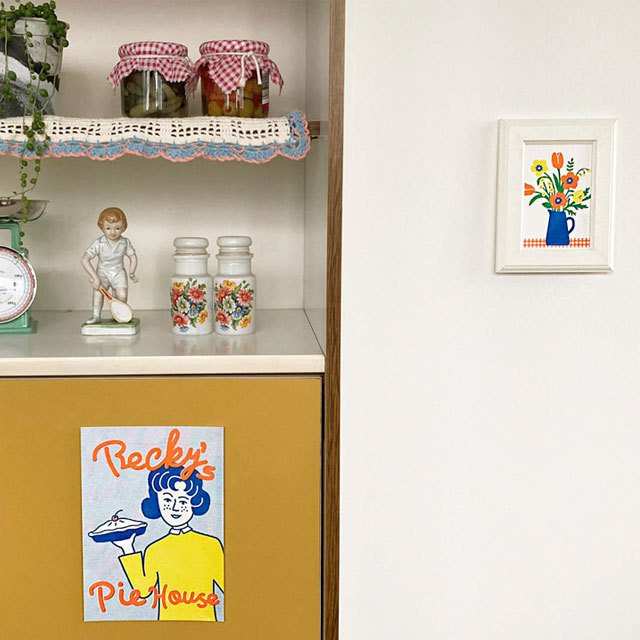 riso posterセット(4枚入り) インテリア ポスター アート 雑貨 通販 韓国インテリア おしゃれ 可愛い 壁 人気 流行 ポストカード イラスト