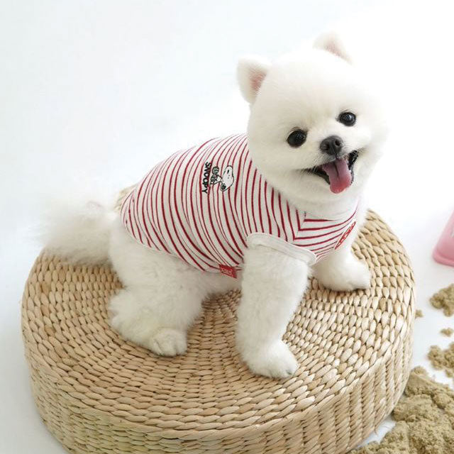 犬 服 かわいい 洋服 犬の服 スヌーピー peanuts ピーナッツ snoopy タンクトップ 韓国 ボーダー ストライプ おしゃれ ペット