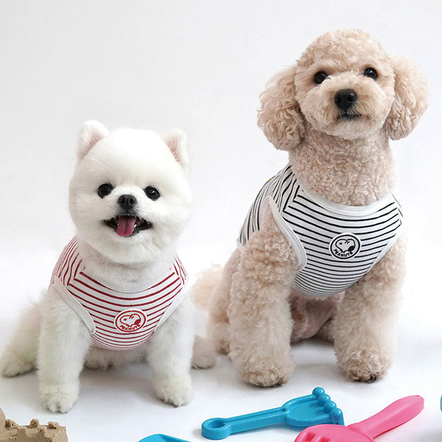 犬 服 かわいい 洋服 犬の服 スヌーピー peanuts ピーナッツ snoopy タンクトップ 韓国 ボーダー ストライプ おしゃれ ペット