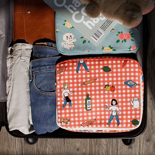 travel multi pouch ver.5 sサイズ レディース トラベルポーチ 旅行 泊り 分類 整理 バッグインバッグ ファブリック 布バッグのコピー