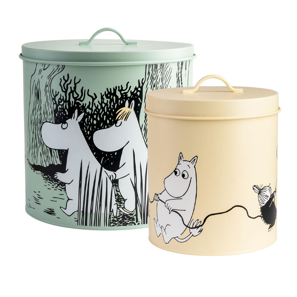ムーミン MOOMIN 北欧 ペット用品 ペットグッズ ペット 餌入れ えさ エサ 器 フードジャー 2個セット イエロー グリーン 犬 小型犬 中型犬 大型犬 フードボウル ペット用食器 moomin