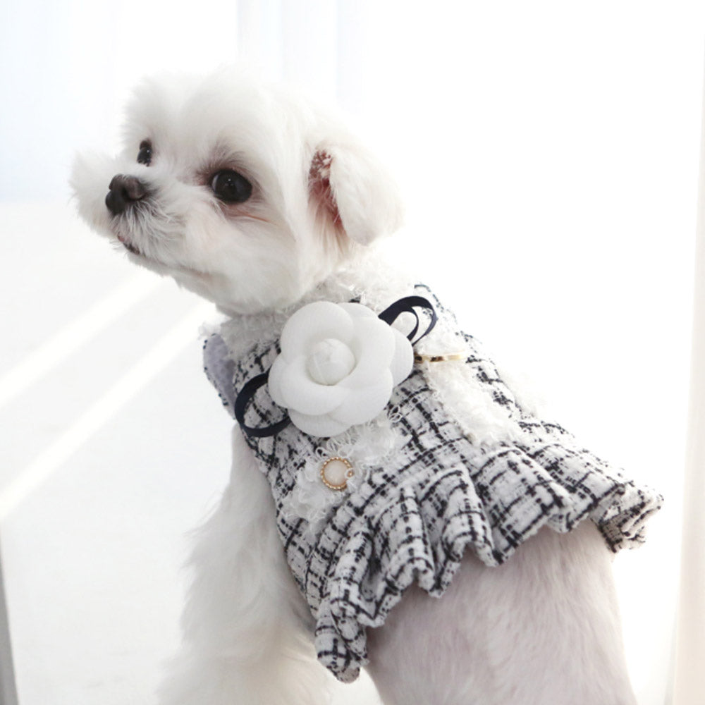 犬用ハーネス カメリアツイードハーネス 小型犬におすすめのおしゃれな高級デザイン IT'S DOG