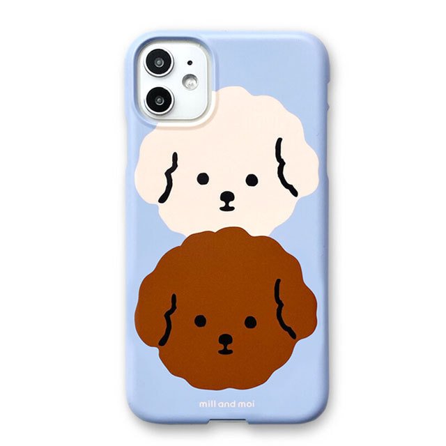 big poodle case iphoneケース iphone12 iphone 12pro iphone13 可愛い 犬 プードル トイプー イラスト おしゃれ 韓国 かわいい スマホ ケース カバー