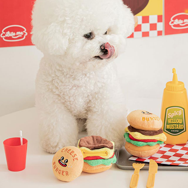 犬 おもちゃ かわいい ハンバーガー ペットグッズ ペット 可愛い 音 噛む 好き トイ パピー 子犬 韓国