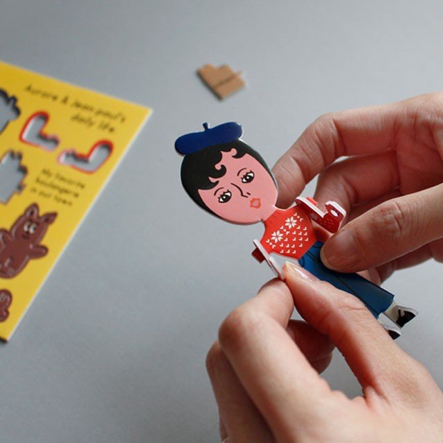 aurore & friends paper toy ペーパートイ ペーパークラフト 工作 組立 かわいい グラフィグ 立体 折り紙 飾り キャラクター 玩具 人形