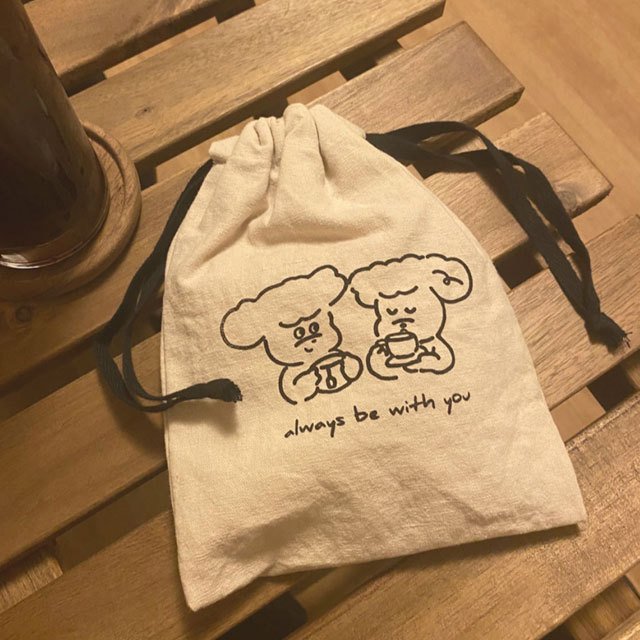 poodle pouch 巾着 巾着袋 バッグ ポーチ かわいい おしゃれ 化粧