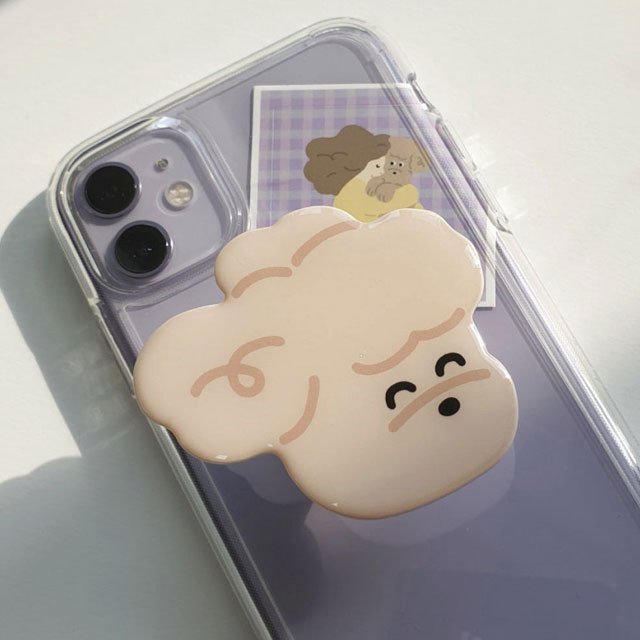 poodle smart tok スマホ グリップ グリップトック リング 落下防止 かわいい インスタ 犬 いぬ プードル トイプー グッズ iphone 韓国 携帯