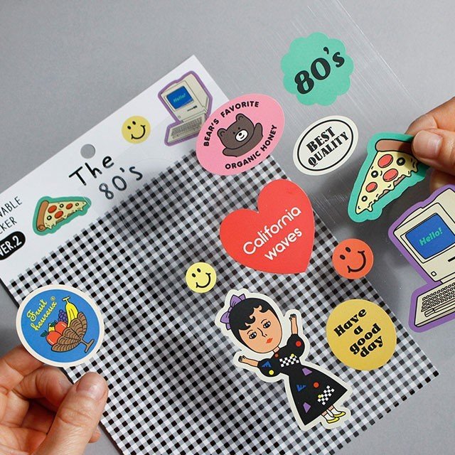 removable sticker ver.2 シール ステッカー 韓国 ラベル ブランド おしゃれ キャラクター おもしろ かわいい スマホ スーツケース 手帳 面白い 文字