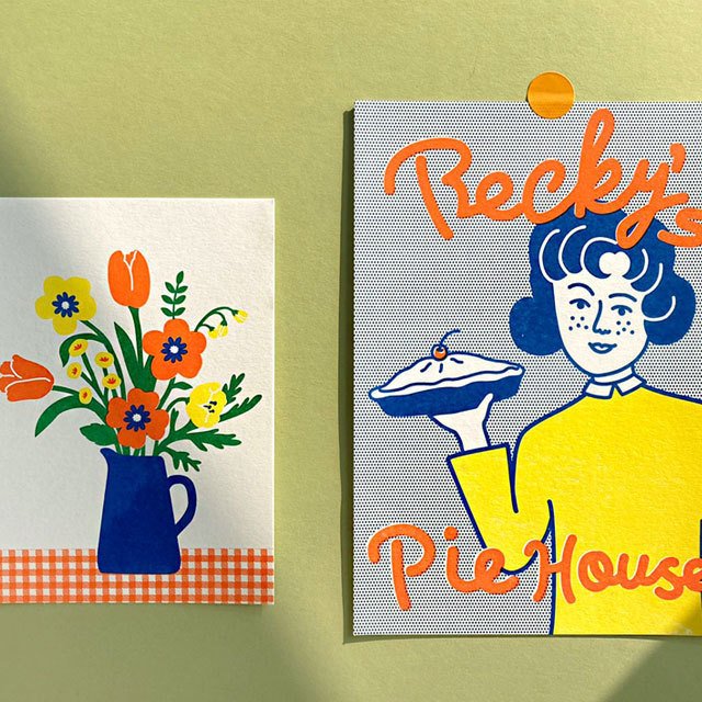 riso posterセット(4枚入り) インテリア ポスター アート 雑貨 通販 韓国インテリア おしゃれ 可愛い 壁 人気 流行 ポストカード イラスト